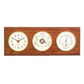 Clock, Barometer & Thermometer w/ Hygrometer - Oak